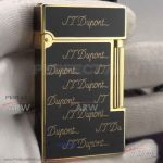 AAA Clone S.T. Dupont Ligne 2 Lighter For Sale - Black Lacquer And Gold Finish 